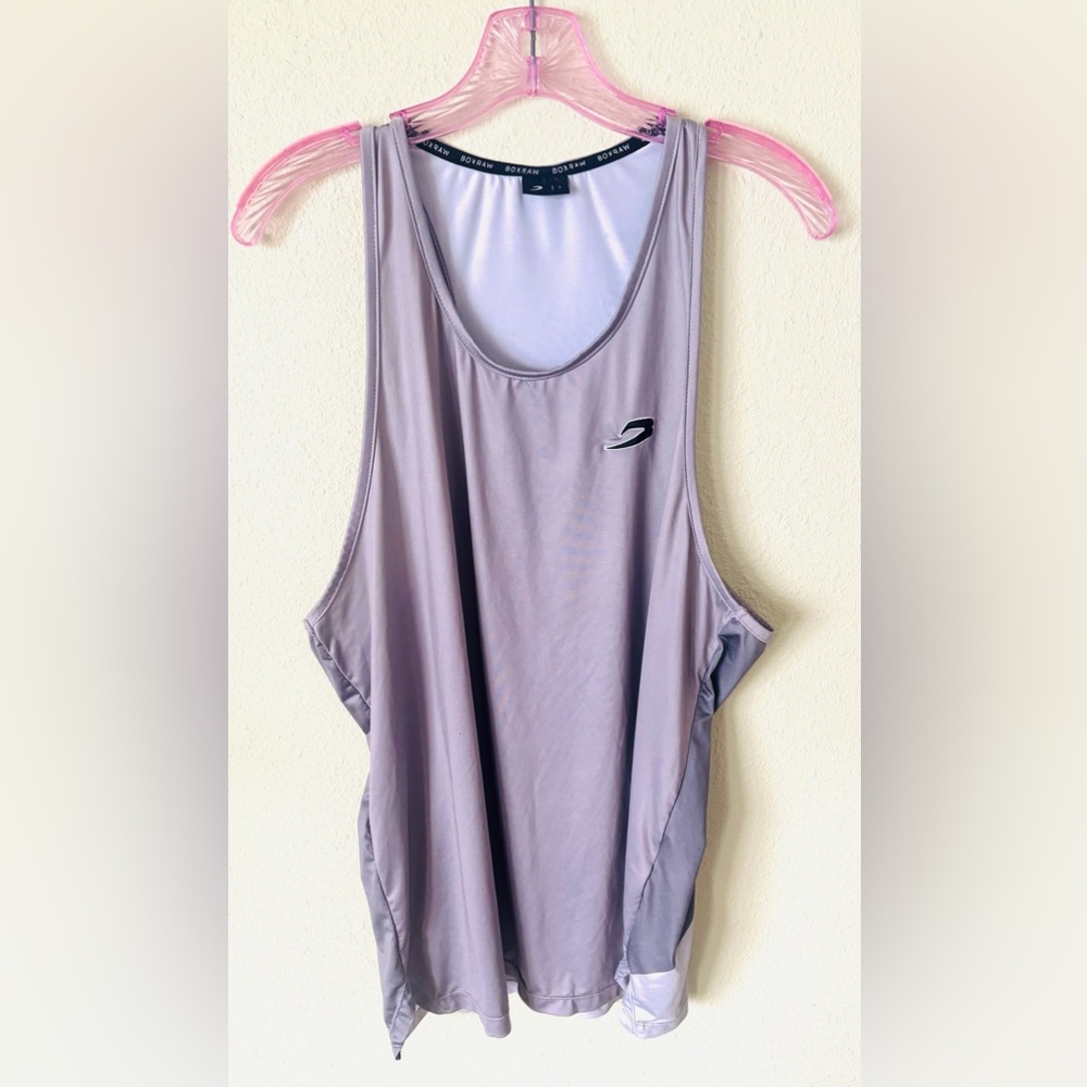 Boxraw Silver Boxing Work Out Men’s Razorback Tank Top Size: Large